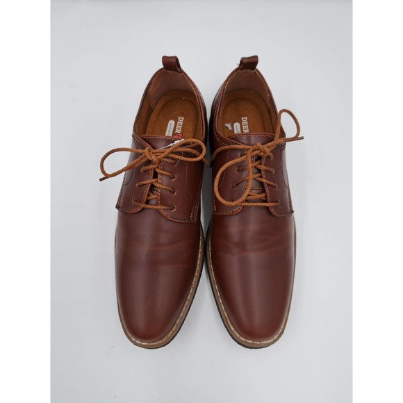 Boys Dear Stags Zander Memory Foam insole Brown Vegan leather  7M - Picture 3 of 8